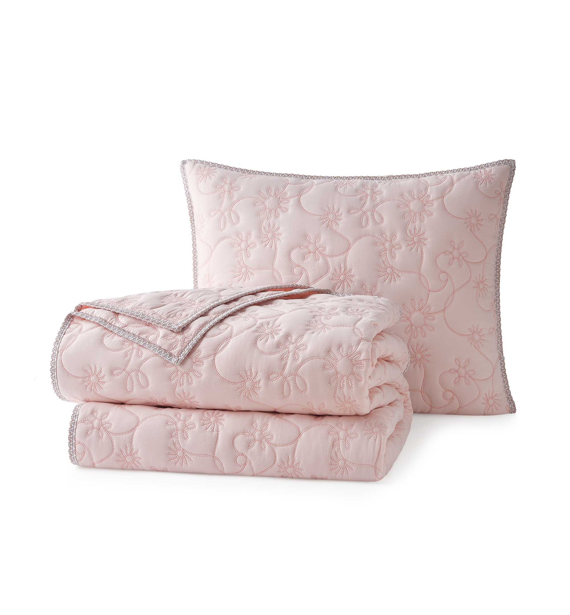 UGG® Botanic Lightweight 3-Piece Quilt Sets - Himalayan Salt, Cameo Rose