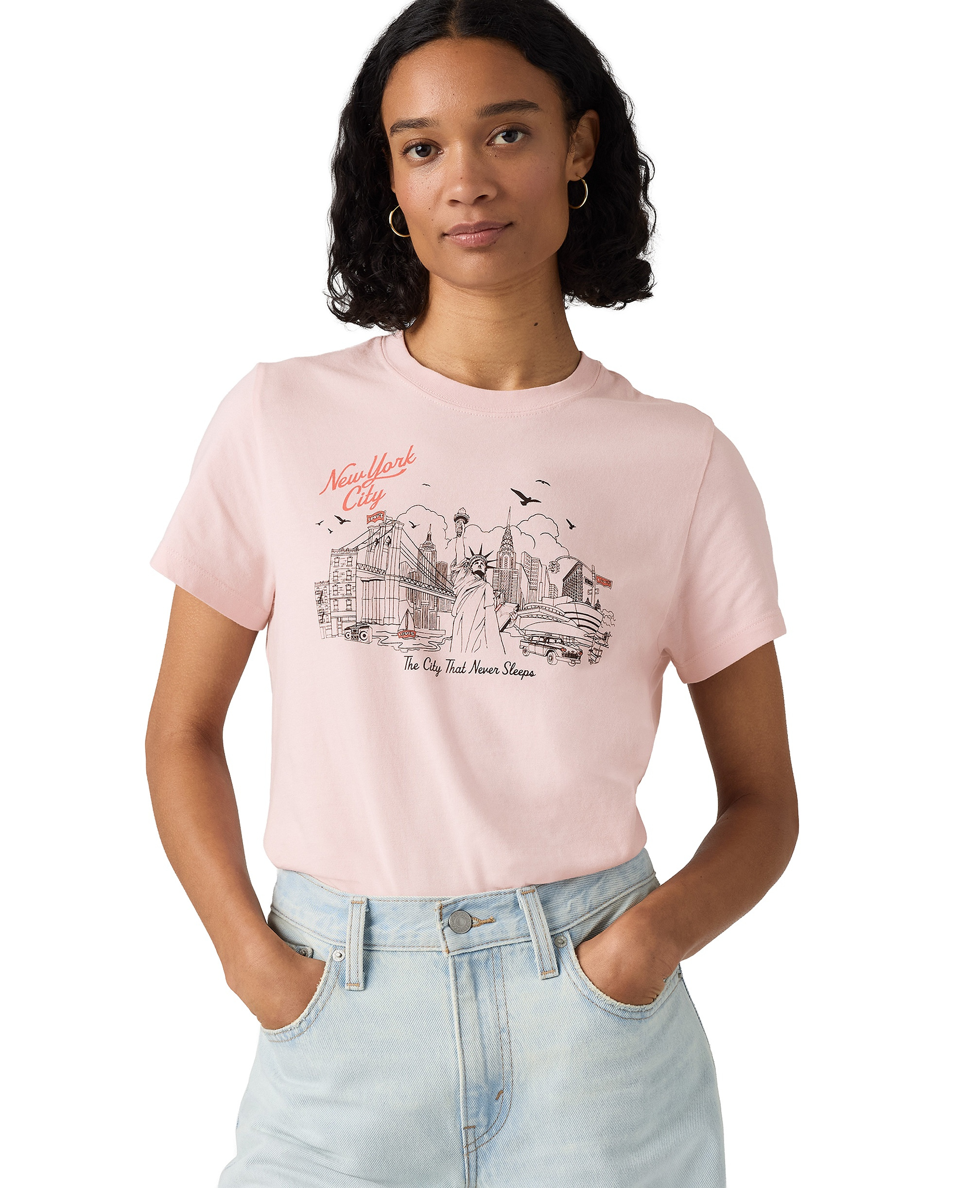 Levi's Premium Women's Graphic Favorite Print Short-Sleeve T-Shirt - Nyc Line C