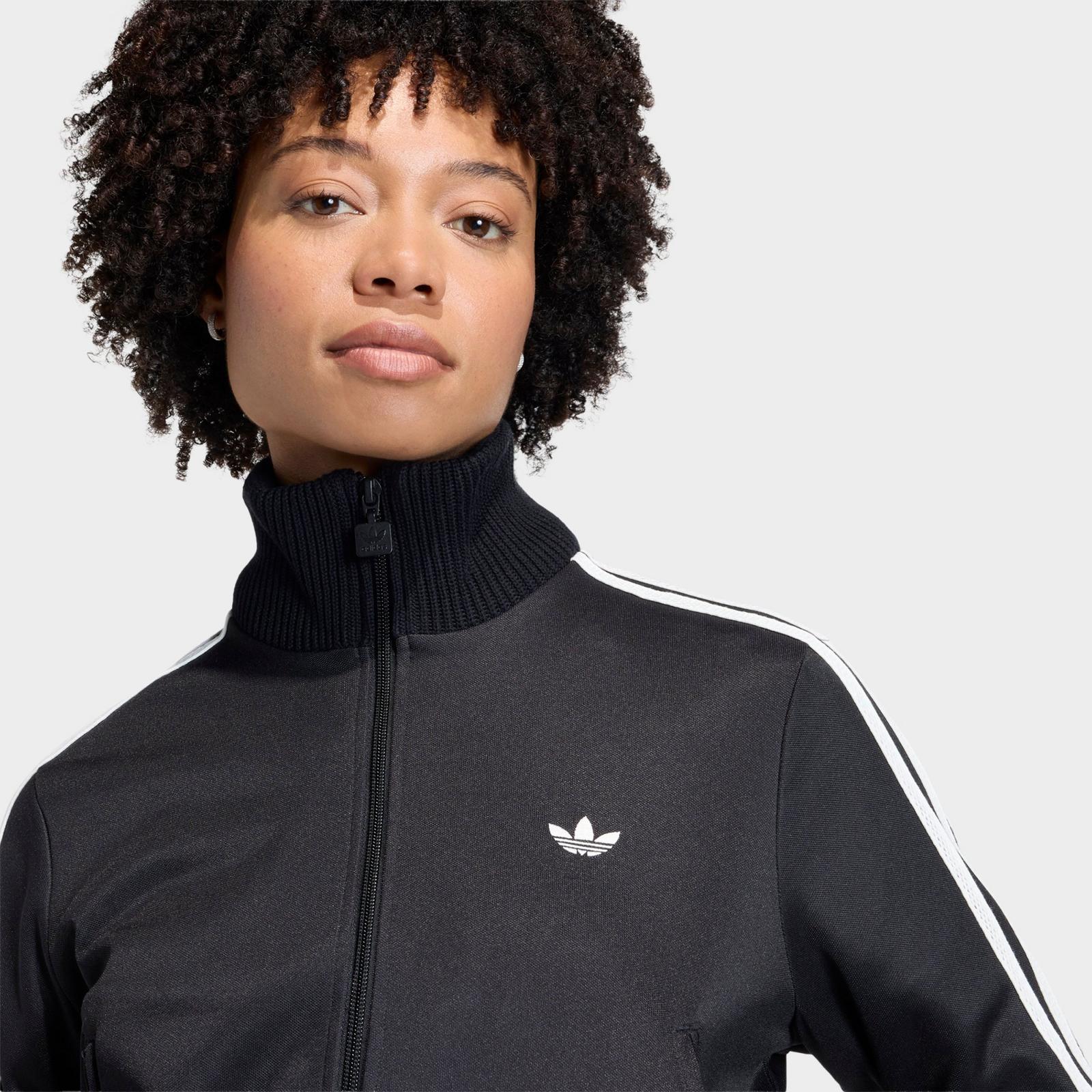 Women's adidas Originals Firebird Knitted Crochet Details Track Top - Black - view 4