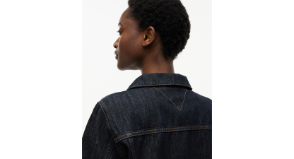 Tommy Hilfiger Women's Cotton Collared Denim Jacket - Rinse