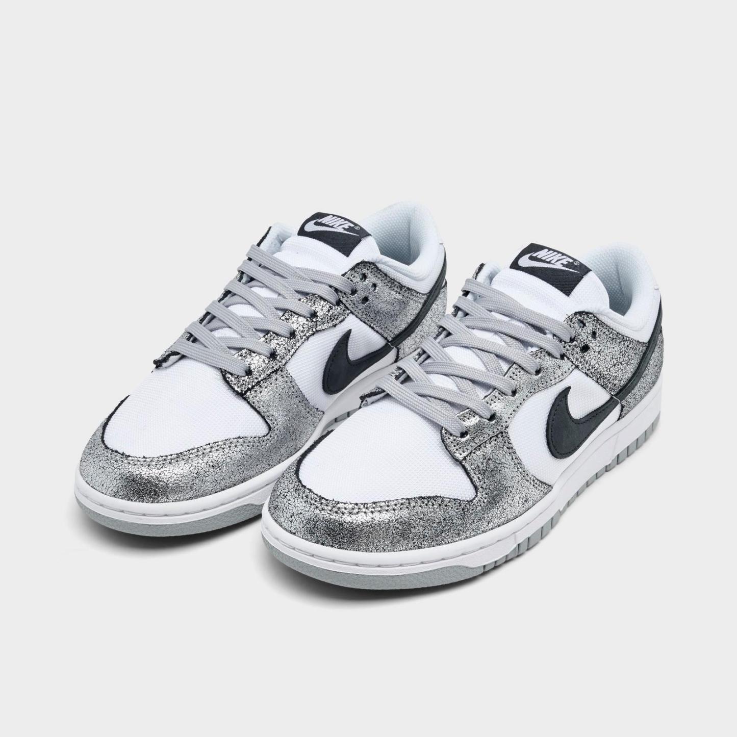 Women's Nike Dunk Low SE Casual Shoes - Metallic Silver/Off Noir/White/Silver