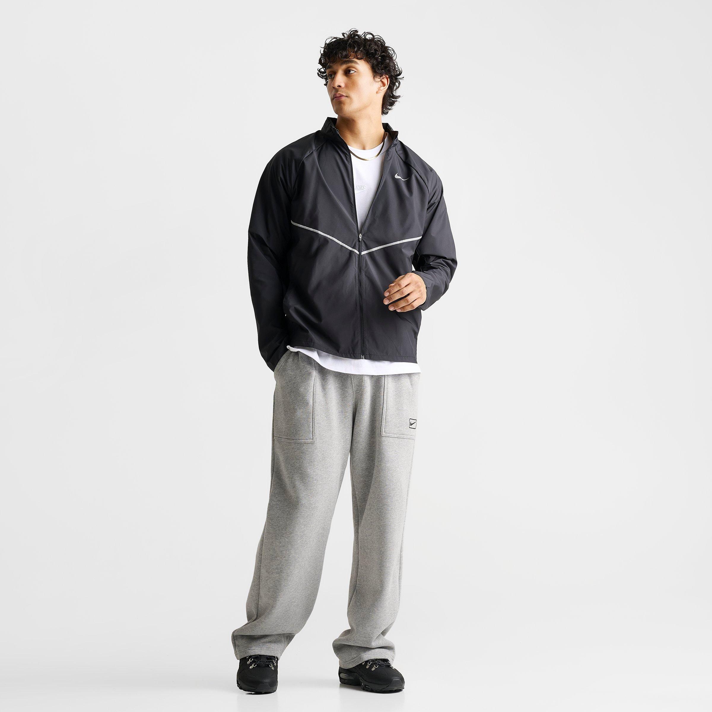 Men's Nithtke Miler Repel UV Protection Full-Zip Running Jacket - Black/Black/Reflective Silver