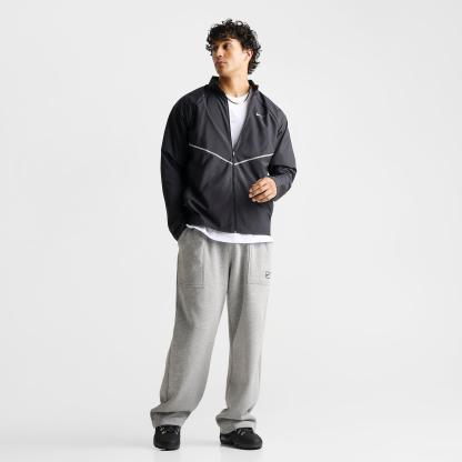 Men's Nithtke Miler Repel UV Protection Full-Zip Running Jacket - Black/Black/Reflective Silver