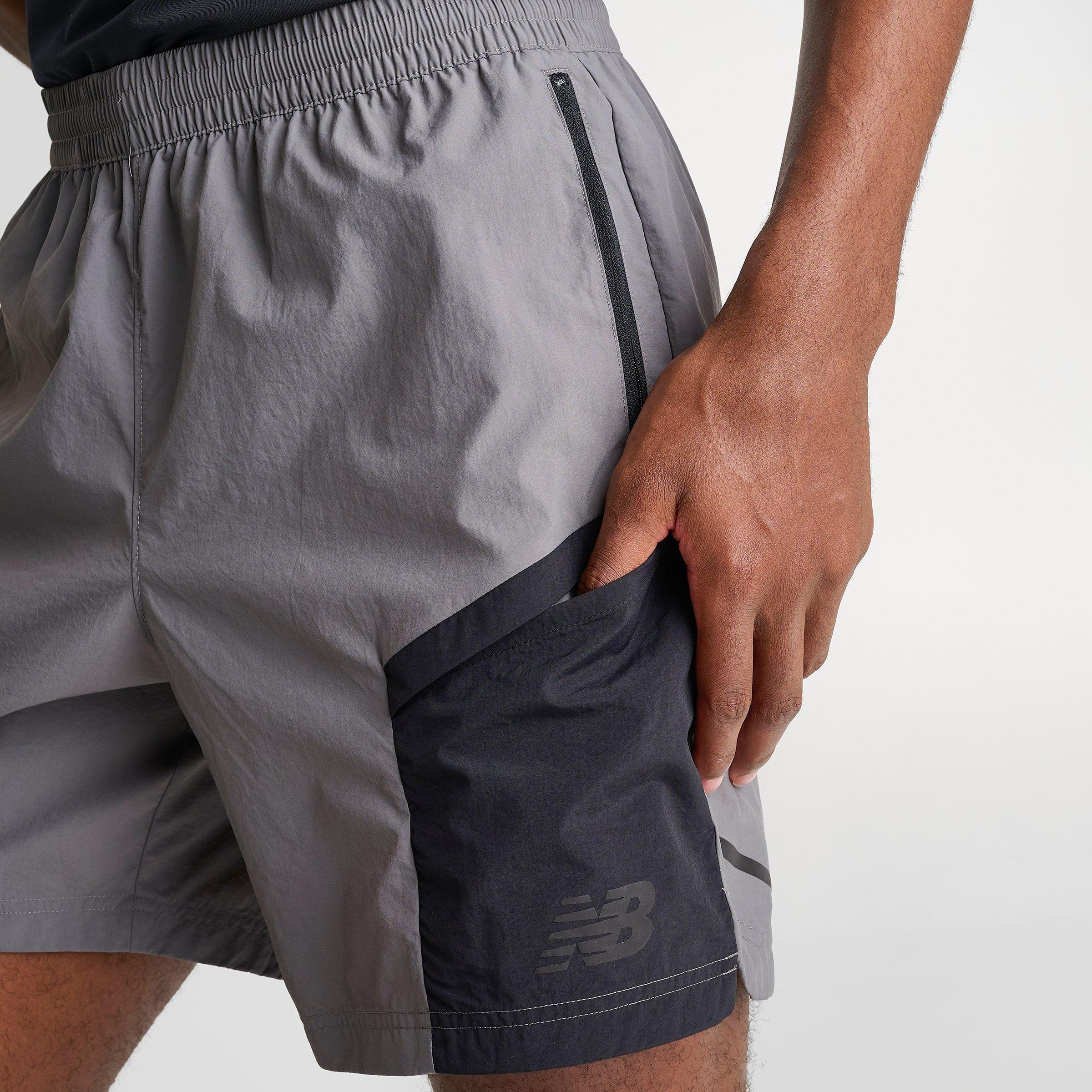 Men's New Balance Vision Woven Shorts - Grey/Black/Blue - view 5