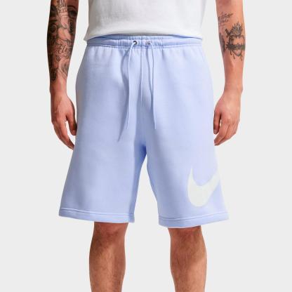 Men's Nike Club Fleece Swoosh Graphic Shorts - Hydrogen Blue/Hydrogen Blue/White