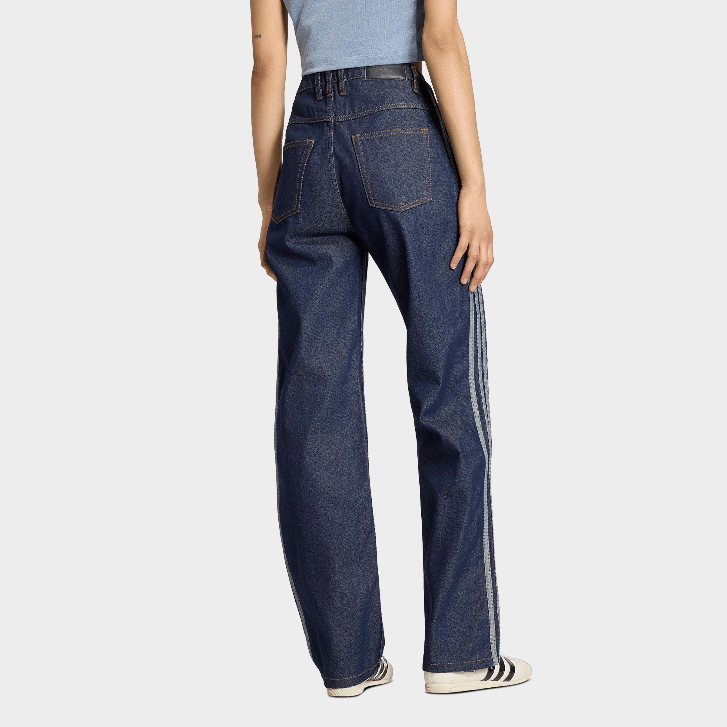 Women's adidas Originals Firebird Denim Mid-Rise Straight Denim Pants - Indigo Denim