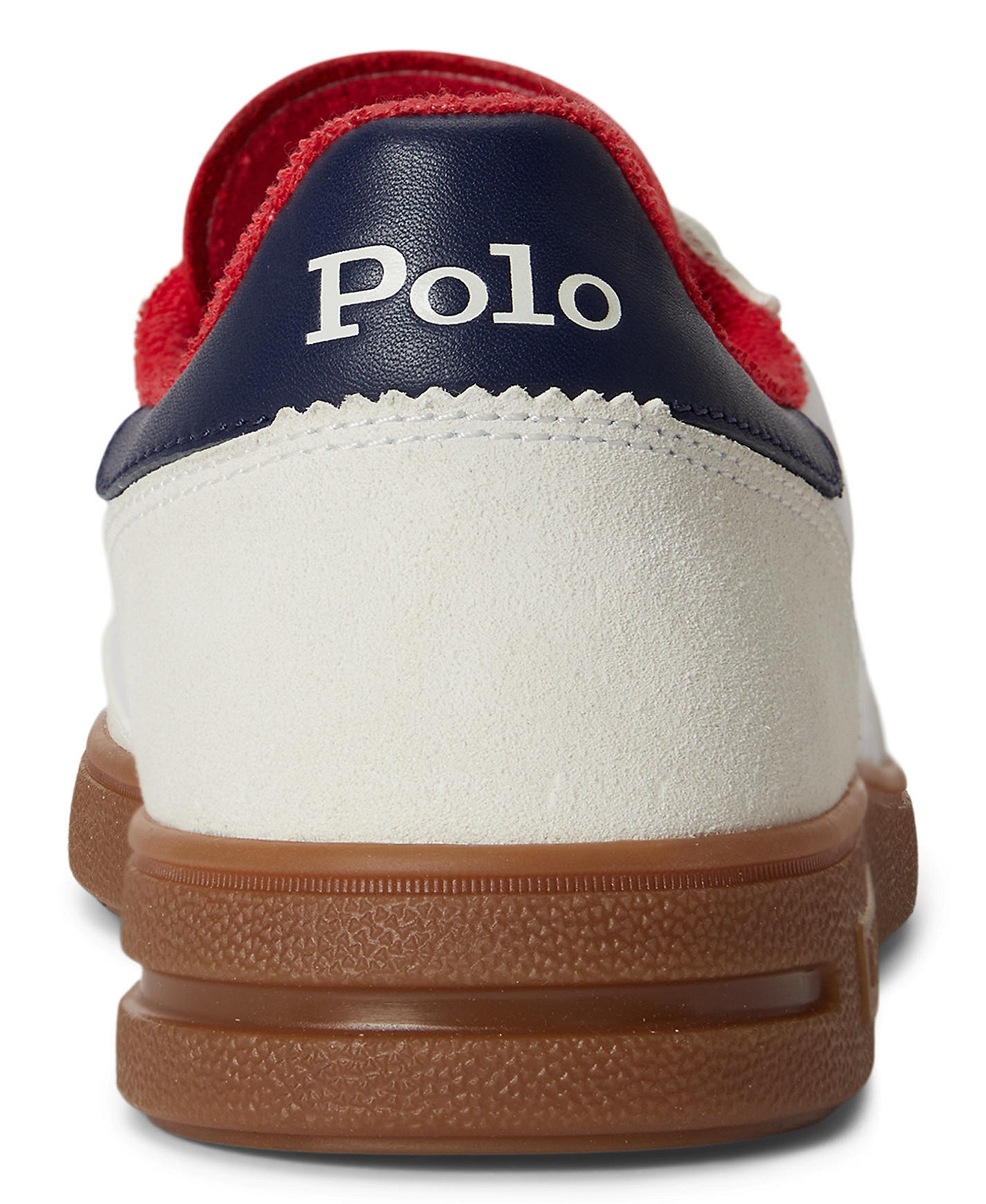 Polo Ralph Lauren Men's Bedford Leather & Suede Sneakers - White/spring Navy/bistro Red