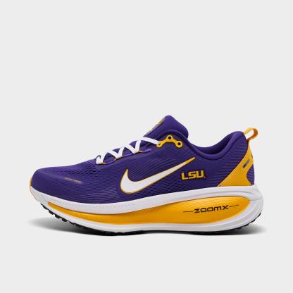 Men's Nithtke Vomero 18 Purdue Boilermakers Running Shoes - Part 1 - Court Purple/White/University Gold - Left shoe facing left. Outside of the shoe.
