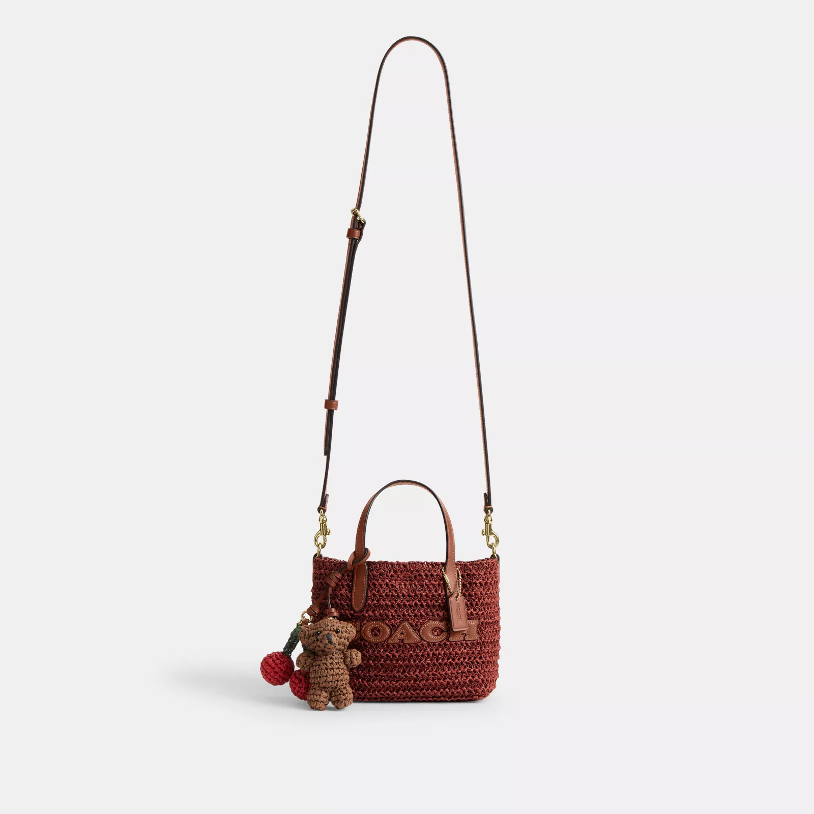 City Mini Tote Bag With Charms - Gold/Russet - view 9
