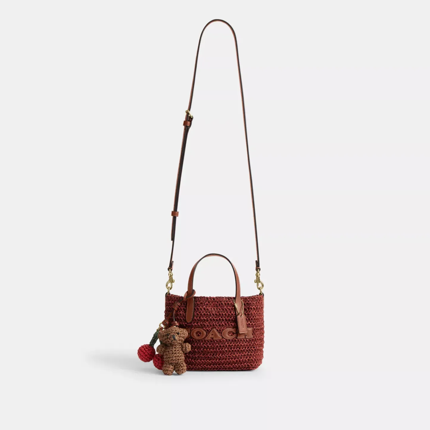 City Mini Tote Bag With Charms - Gold/Russet - view 9