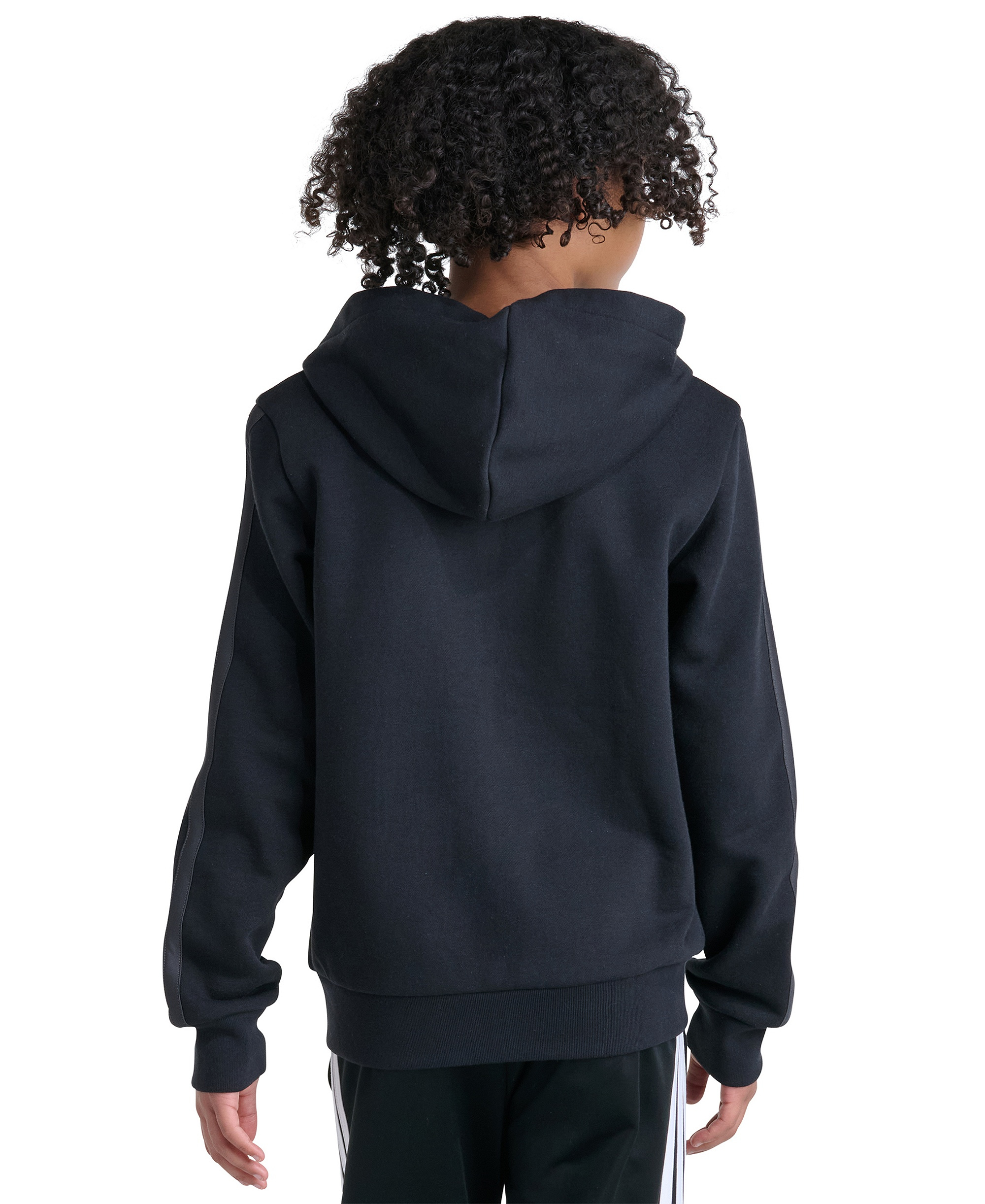 adidas Boys' 8-20 Full-Zip Long-Sleeve Hoodie - Black
