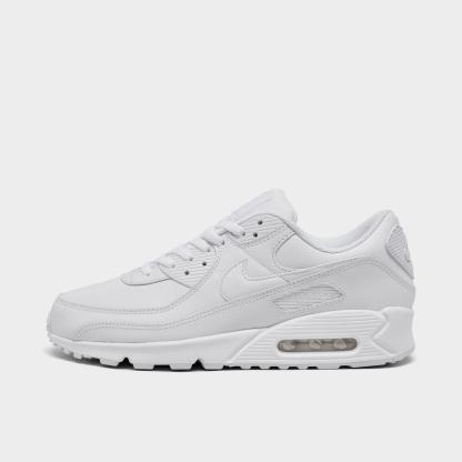 Men's Nike Air Max 90 Leather Casual Shoes - White/White