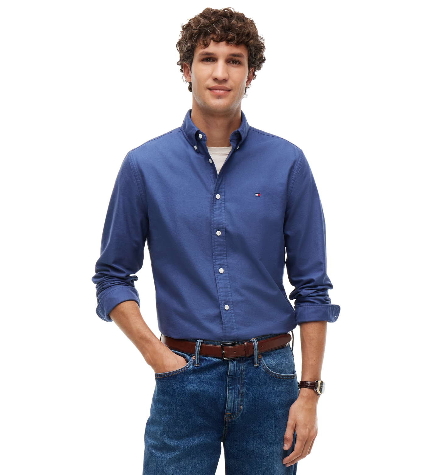 Tommy Hilfiger Men's Heritage Regular-Fit Oxford Shirt - Aegean Sea