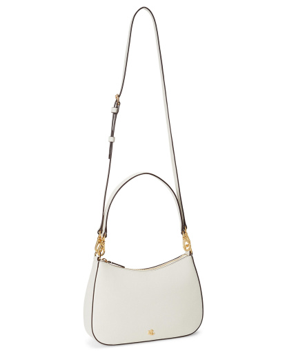 Lauren Ralph Lauren Crosshatch Leather Danni Small Shoulder Handbag - White