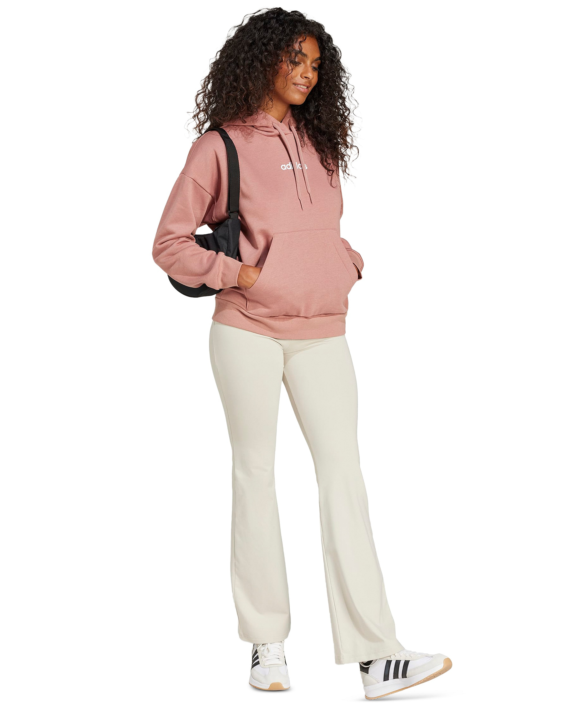 adidas Women's Essentials Small Logo Flared Leggings - Wonder Alumina/white