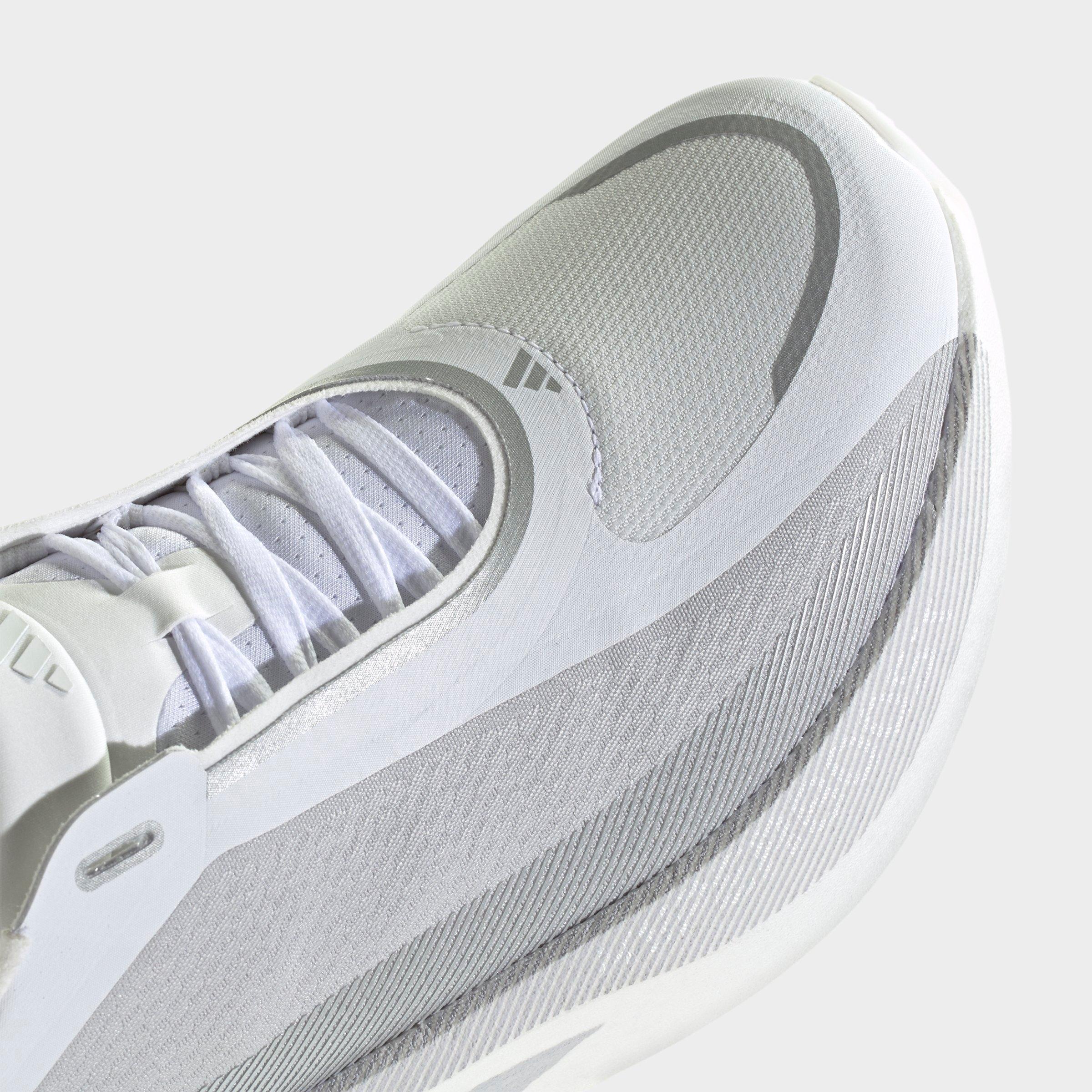 Men's adidas Hyperboost Edge Running Shoes - Part 2 - Cloud White/Light Solid Grey/Silver Metallic - Detail shot