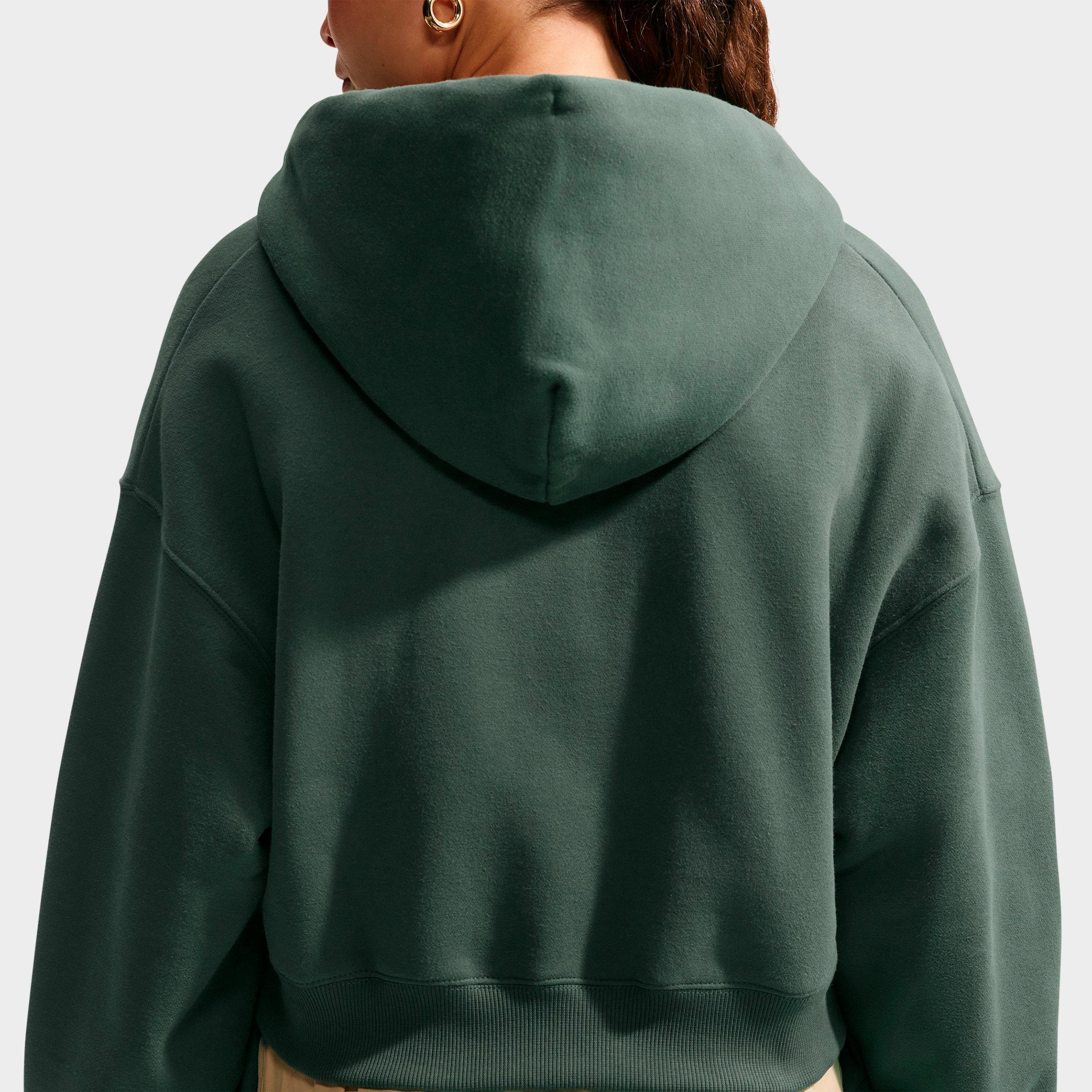 Women's Nithtke Studio Fleece Medium-Weight Oversized Cropped Full-Zip Hoodie - Camo Green/Sail