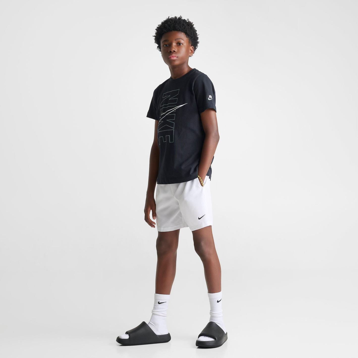 Big Kids' Nithtke Multi Dri-FIT Graphic Training Shorts - White