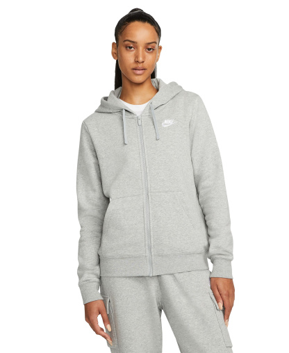 Nike Women's Sportswear Club Fleece Full-Zip Hoodie - Dark Grey Heather