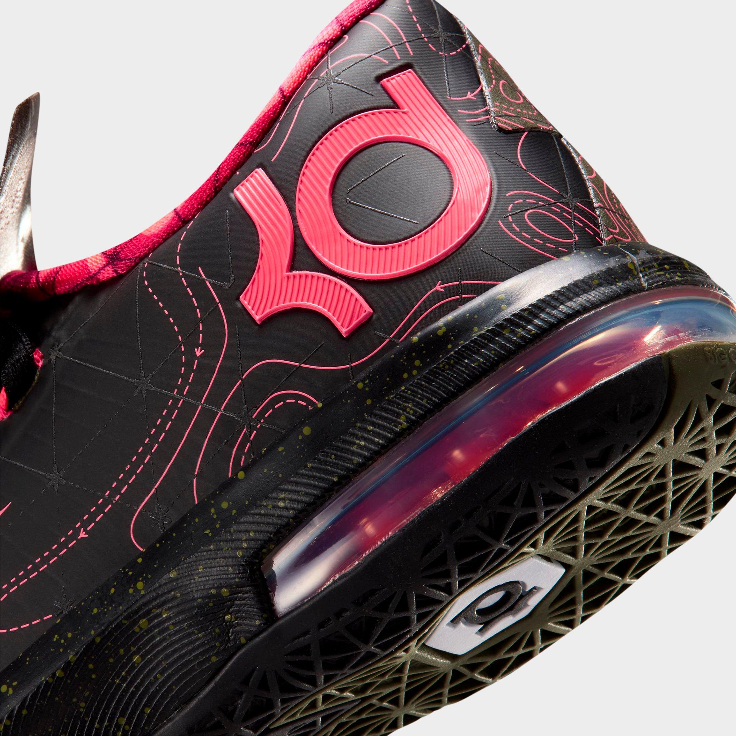Big Kids' Nithtke KD 6 Basketball Shoes - Black/Atomic Red/Medium Olive/Noble Red - Detail shot