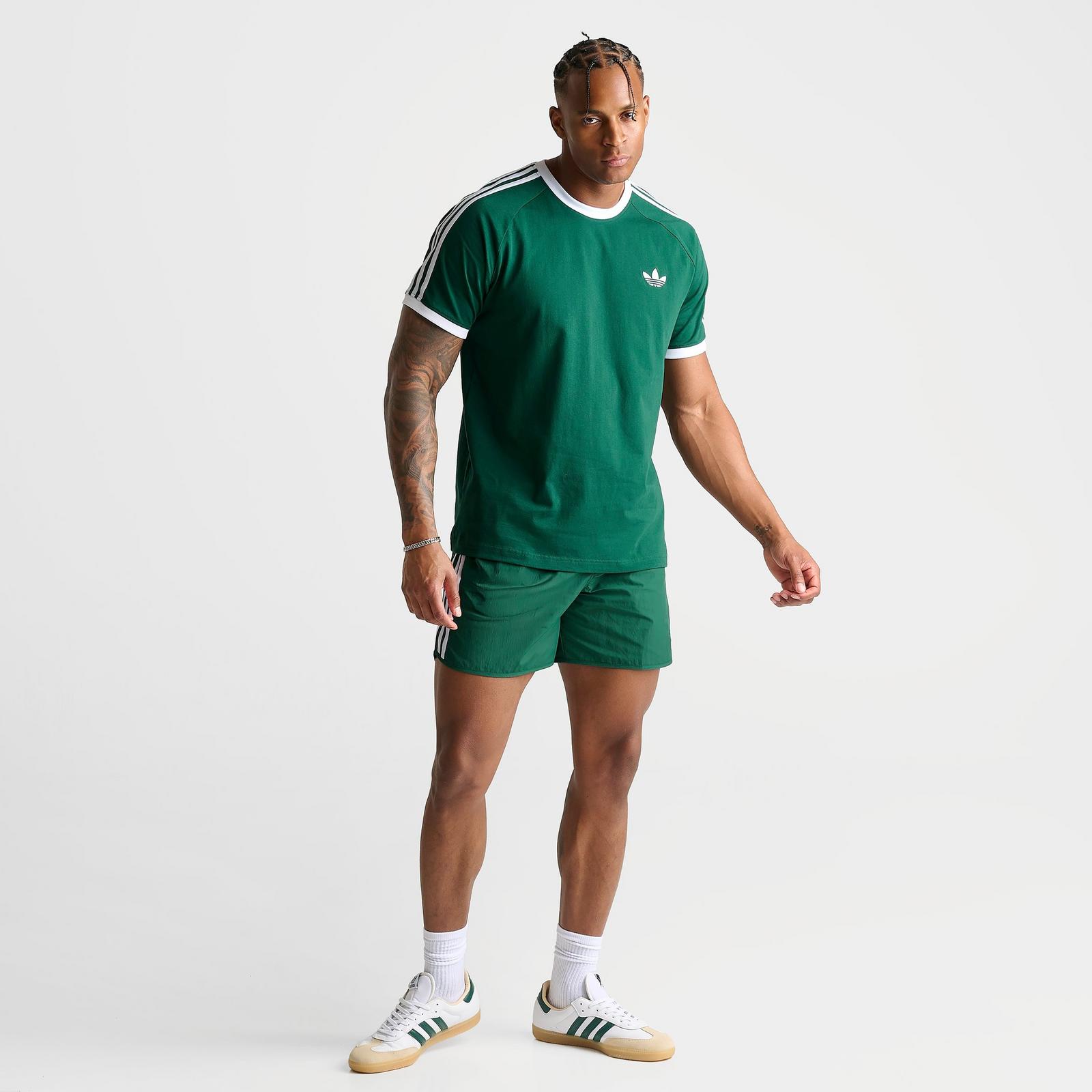 Men's adidas Originals Cali T-Shirt - Collegiate Green/White - view 2