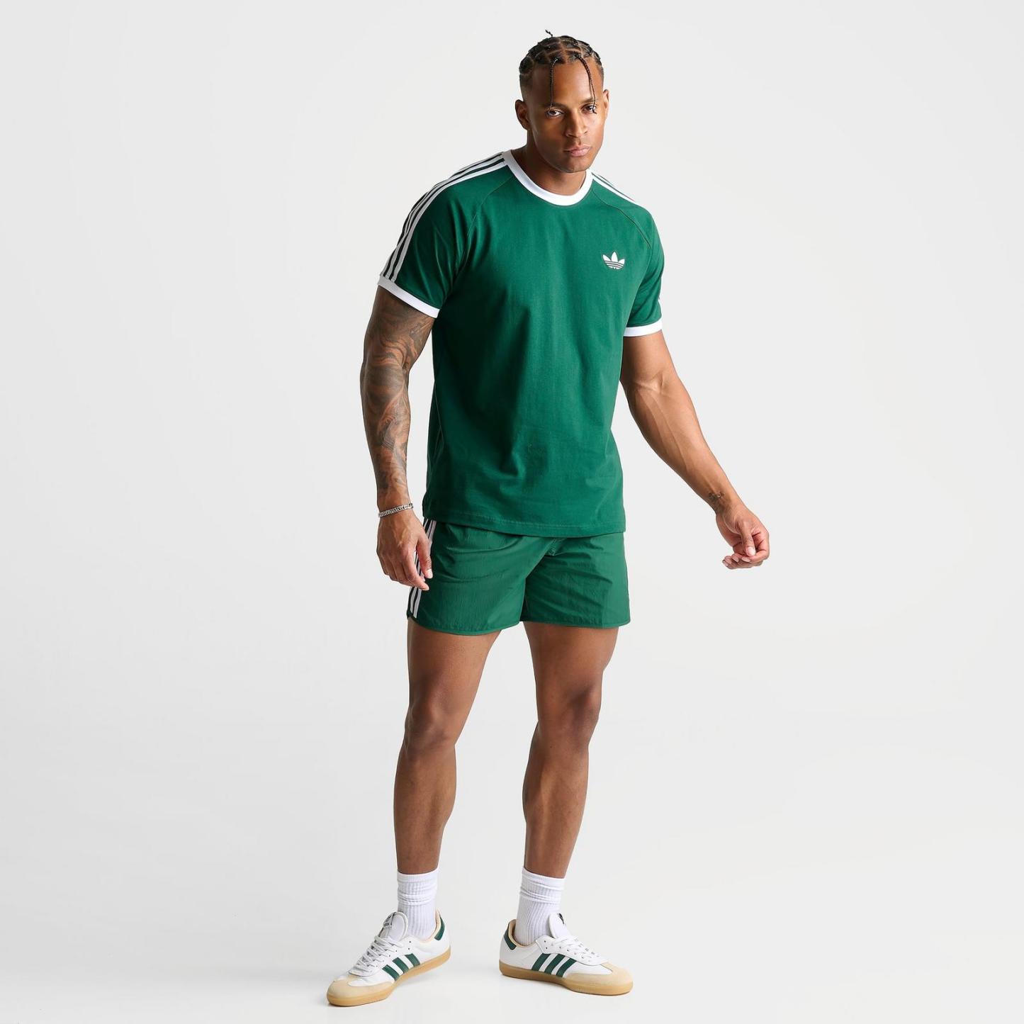 Men's adidas Originals Cali T-Shirt - Collegiate Green/White - view 2