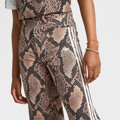 Women's adidas Originals Snake Print Denim Loose Pants - Linen/Magic Beige - view 5