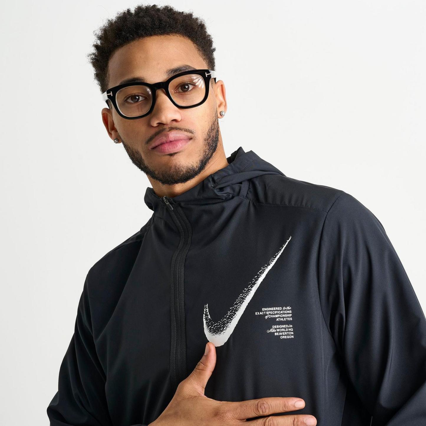Men's Nike Dri-FIT Form Graphic Full-Zip Jacket - Black/Dark Smoke Grey