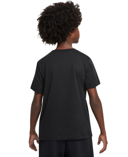 Nike Boys' and Girls' 6-20 Sportswear Embroidered Logo Graphic T-Shirt - Black