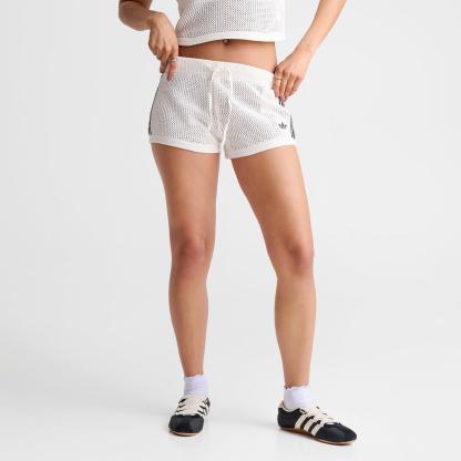 Women's adidas Originals Knitted Crochet Shorts - Off White - view 3