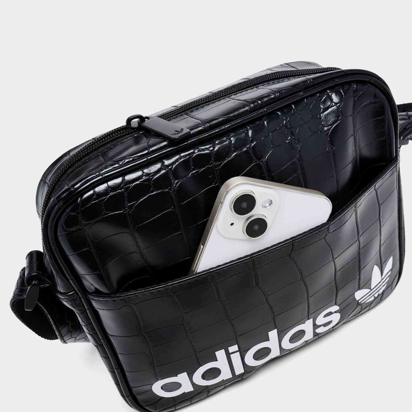 adidas Originals Airliner Crossbody Bag - Black Croc