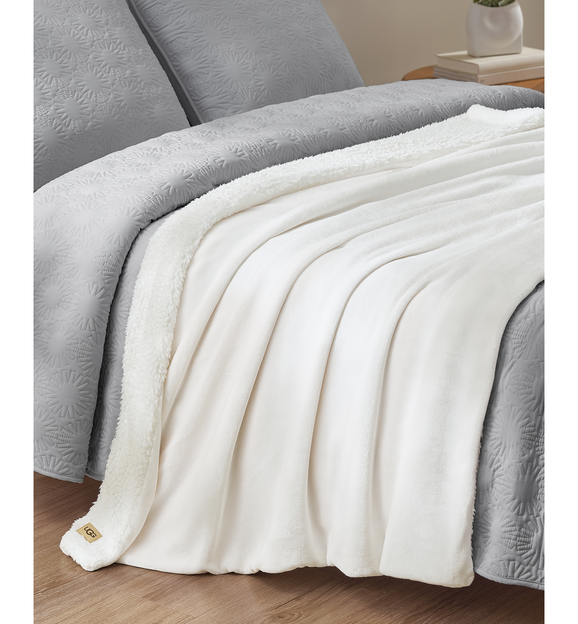 UGG® Avery Reversible Throw, 50" x 70" - Snow