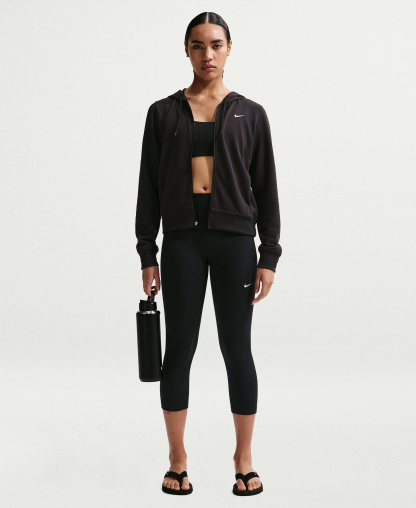 Nike Women's One High-Waisted Cropped-Length Leggings - Black/White