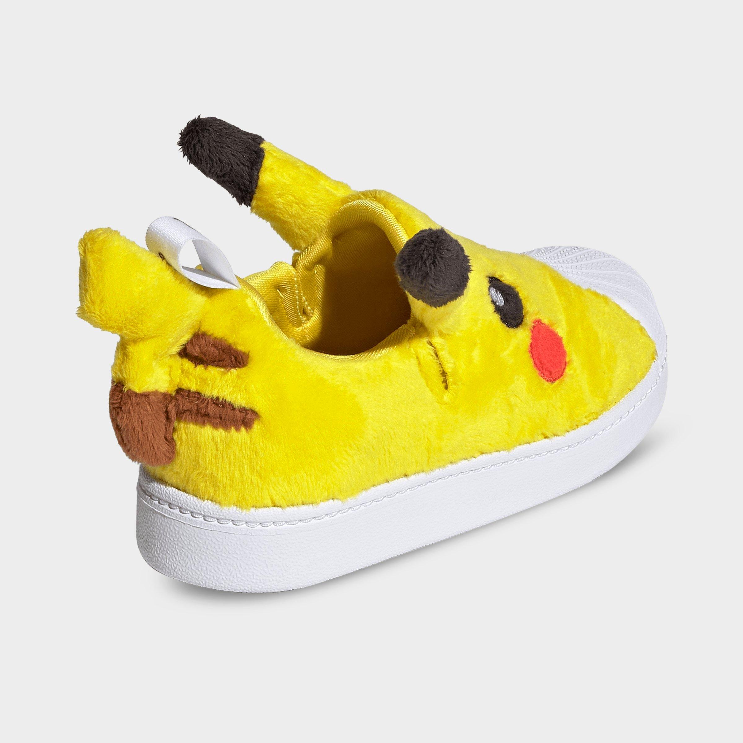Little Kids' adidas x Pokemon Superstar Quickon Casual Shoes - Yellow/Core Black/Cloud White - Back view
