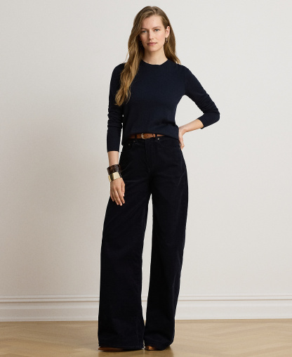 Lauren Ralph Lauren Women's Long-Sleeve Crewneck Sweater - Lauren Navy