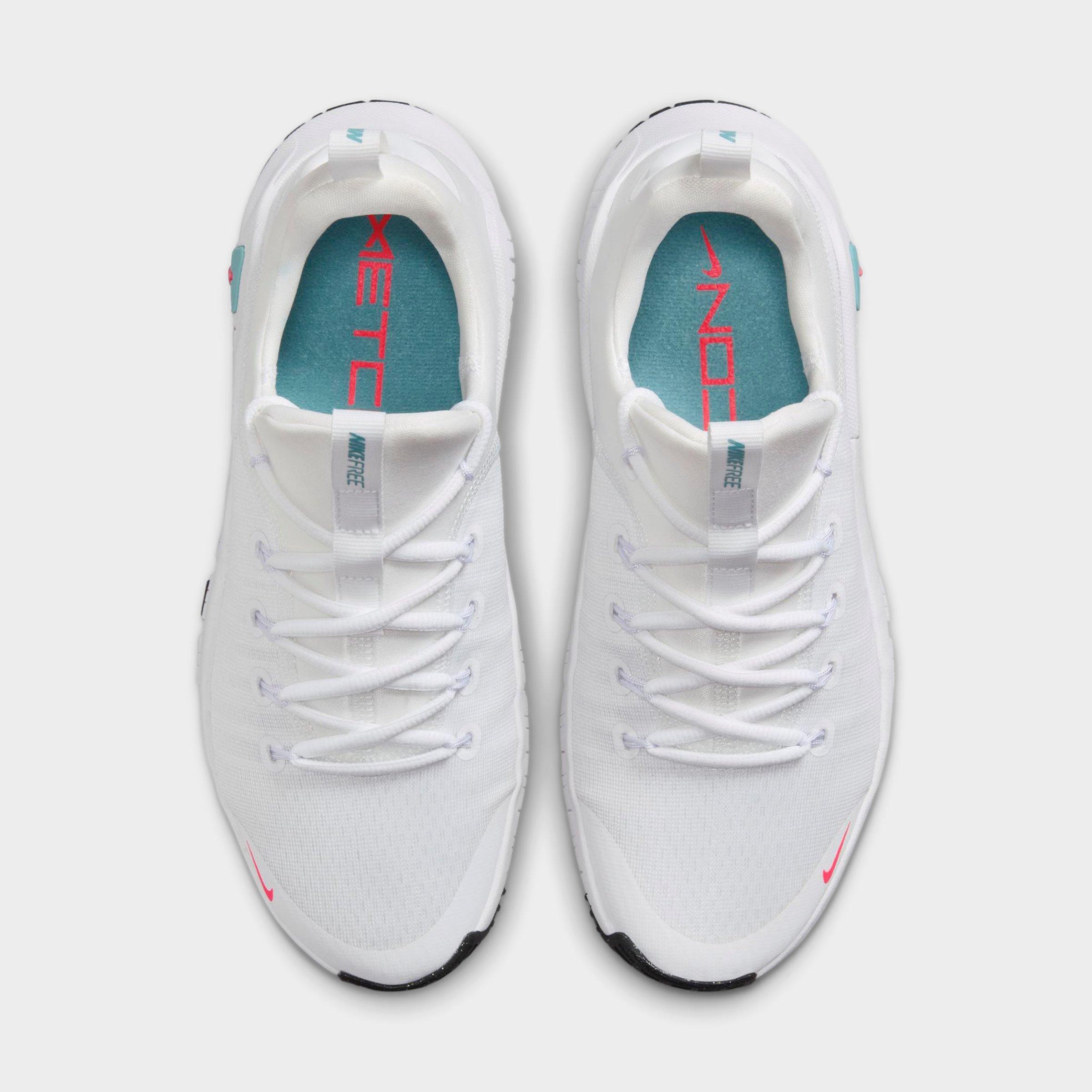 Women's Nithtke Free Metcon 6 Training Shoes - White/Hot Punch/Denim Turquoise/Black - Top view