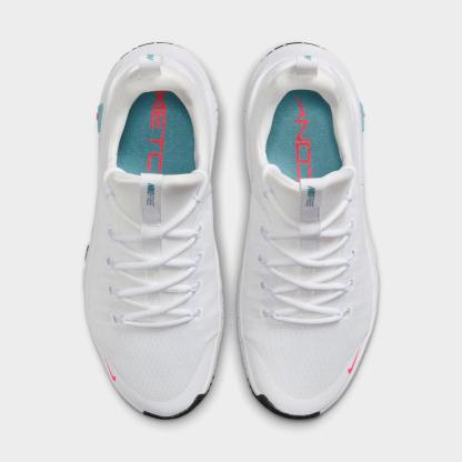 Women's Nithtke Free Metcon 6 Training Shoes - White/Hot Punch/Denim Turquoise/Black - Top view