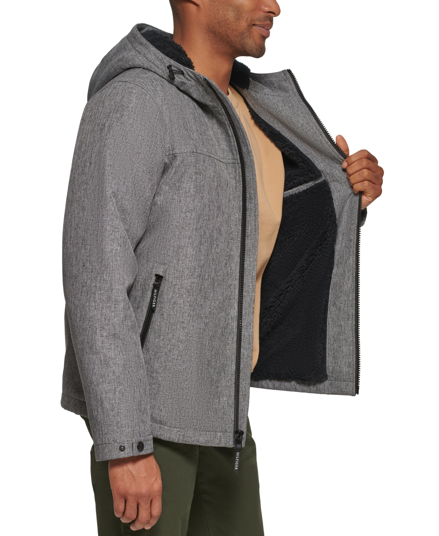 Tommy Hilfiger Men's Softshell Hooded Jacket - Heather Gray