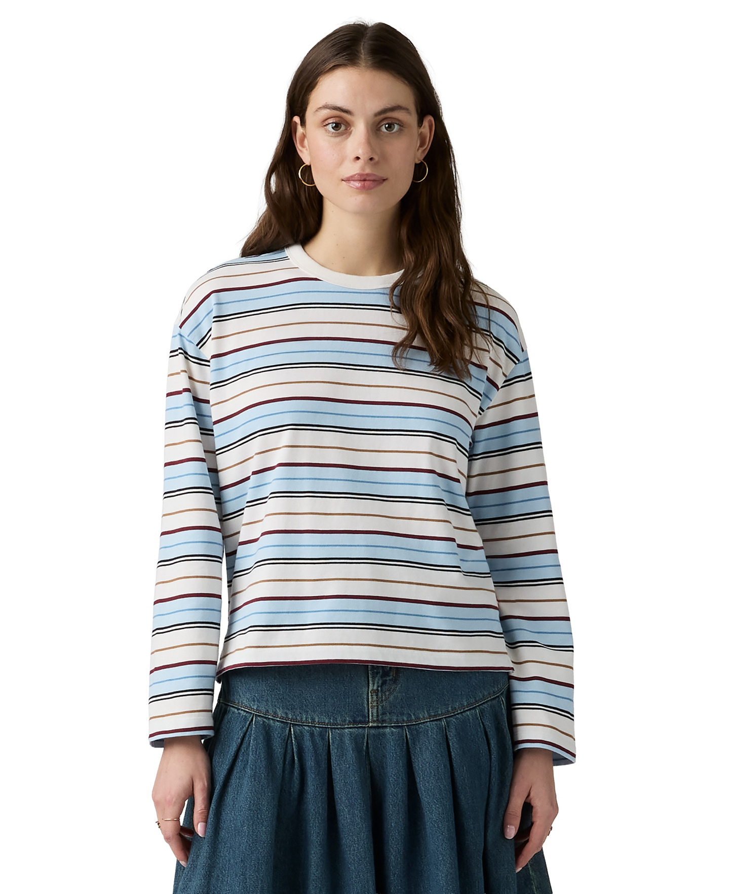 Levi's Premium Women's Vintage Long-Sleeve T-Shirt - Wednesday Stripe Egret