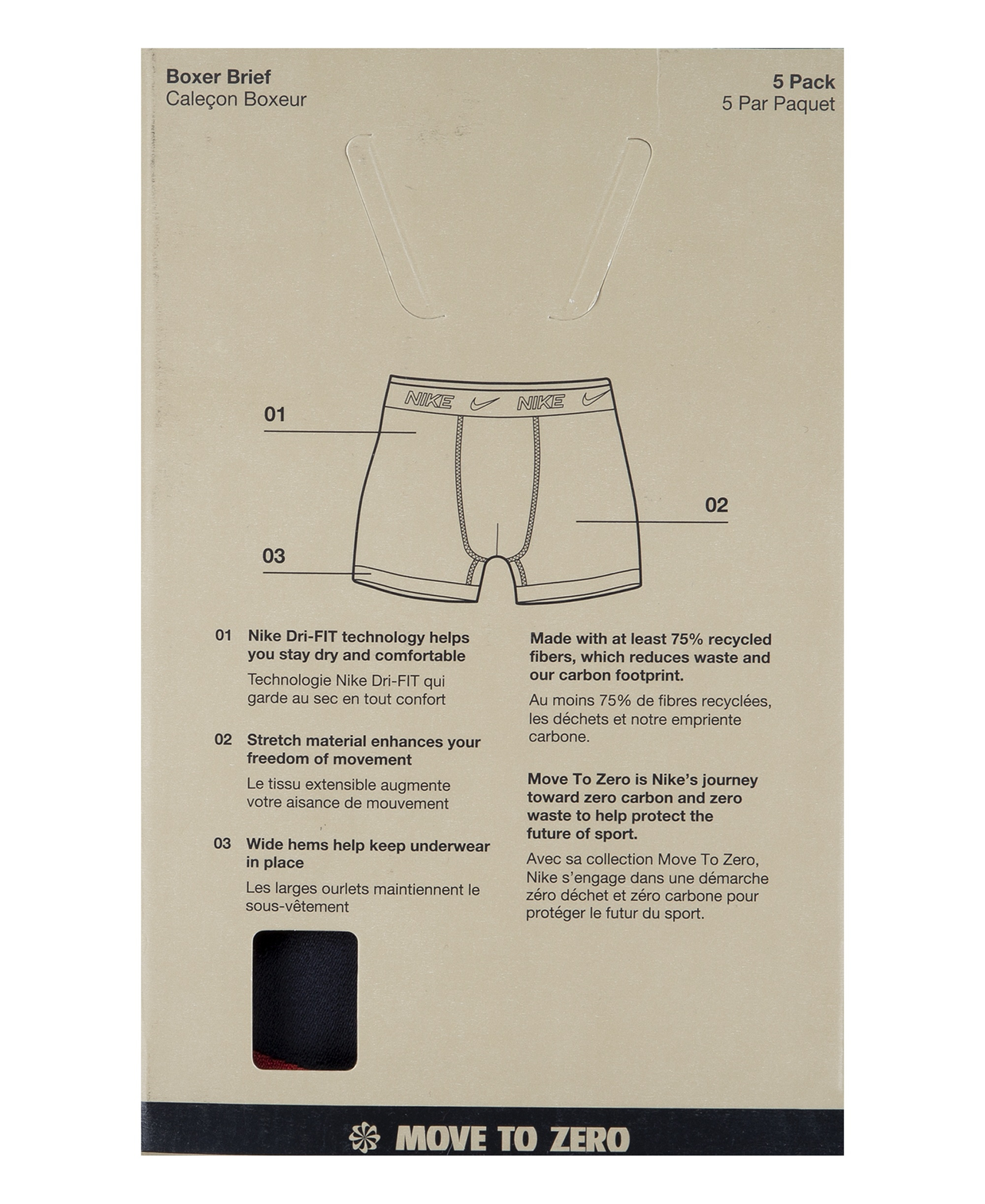Nike Big Boys Dri-FIT Polyester Color Pop Boxer Briefs Underwear, 5-Pack - Black