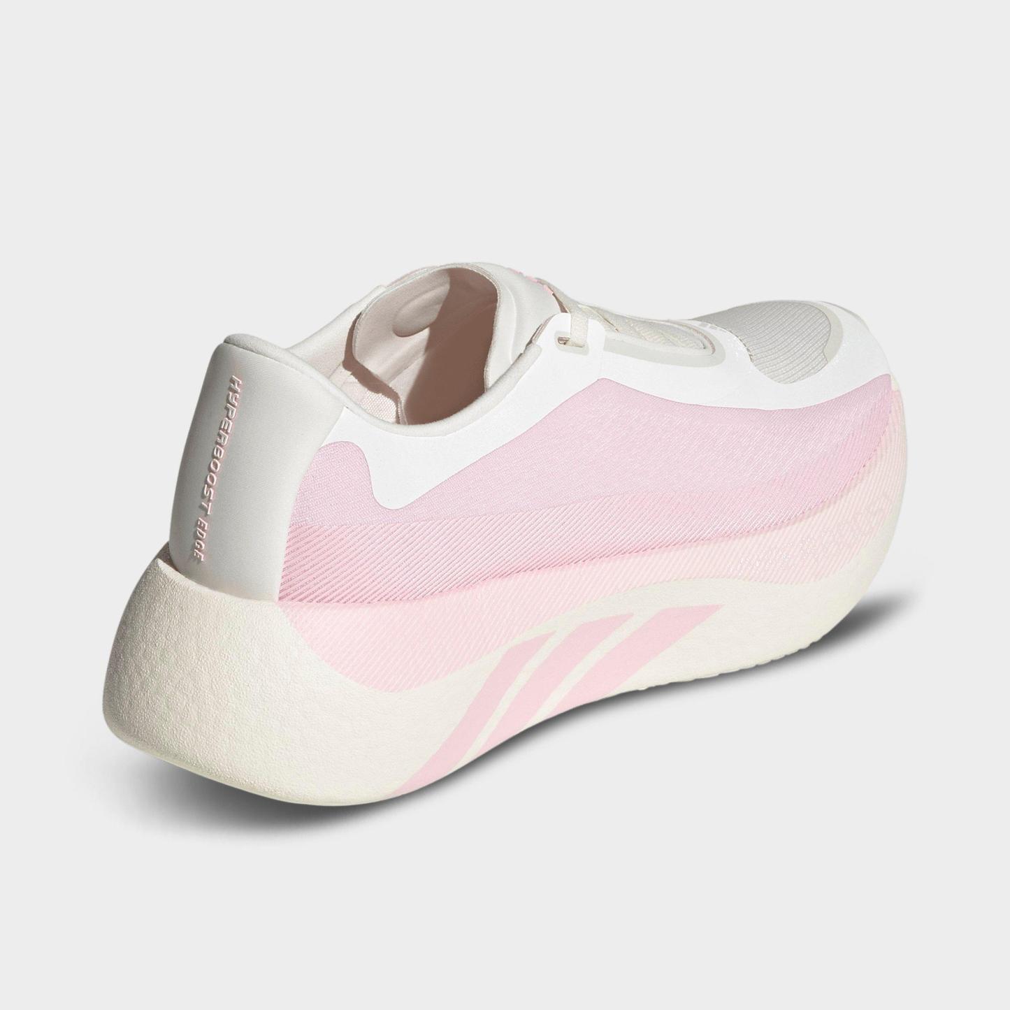 Women's adidas Hyperboost Edge Running Shoes - Part 1 - Off White/Clear Pink/Clear Pink - Back view