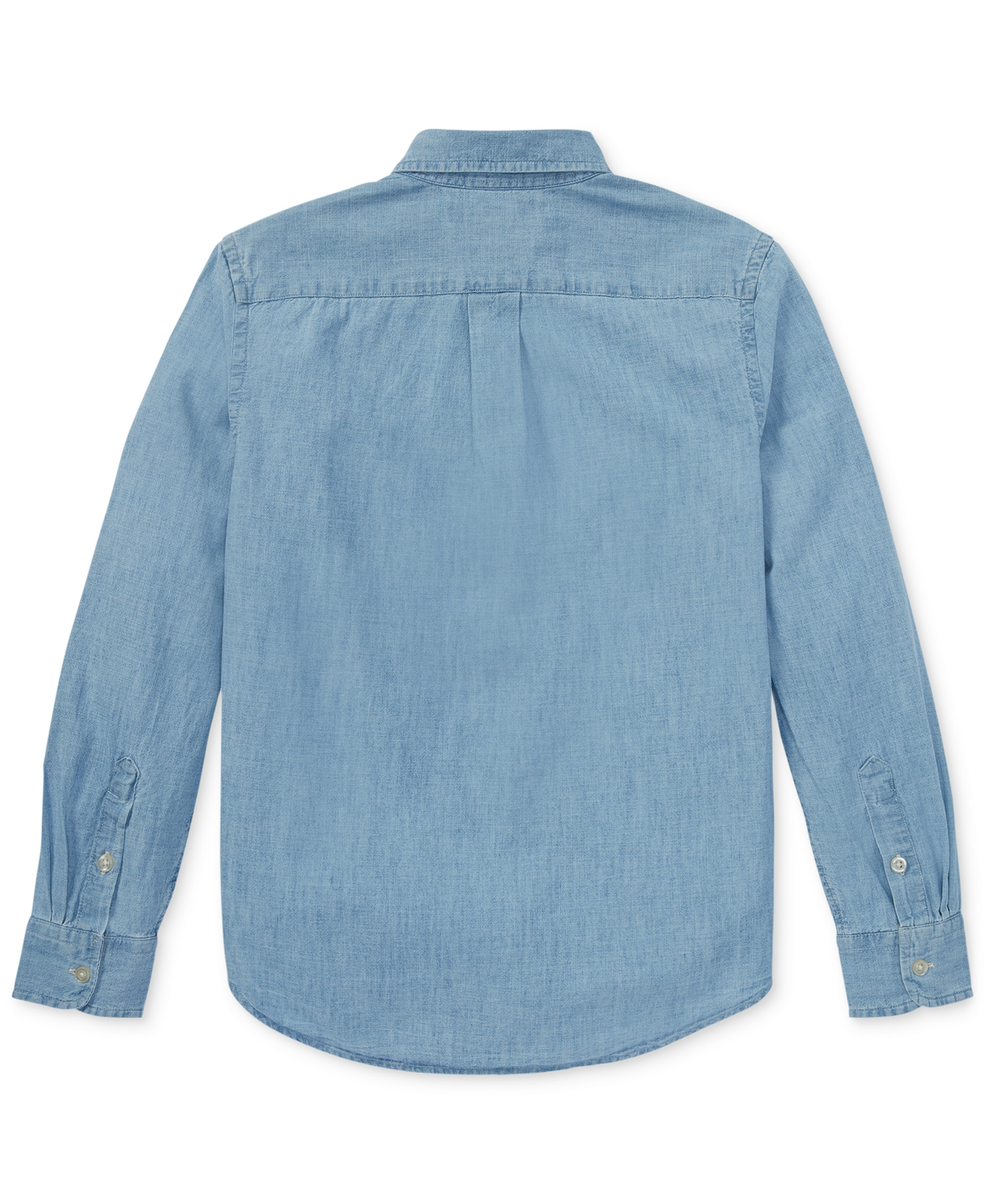 Polo Ralph Lauren Big Boys Cotton Chambray Sport Shirt - Light Blue