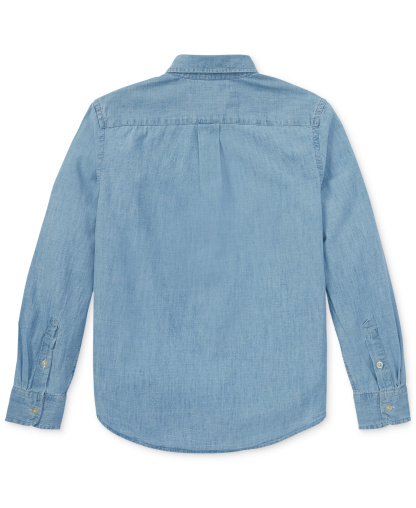Polo Ralph Lauren Big Boys Cotton Chambray Sport Shirt - Light Blue