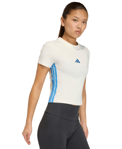 adidas Women's Essentials Slim-Fit Short-Sleeve Baby T-Shirt - White