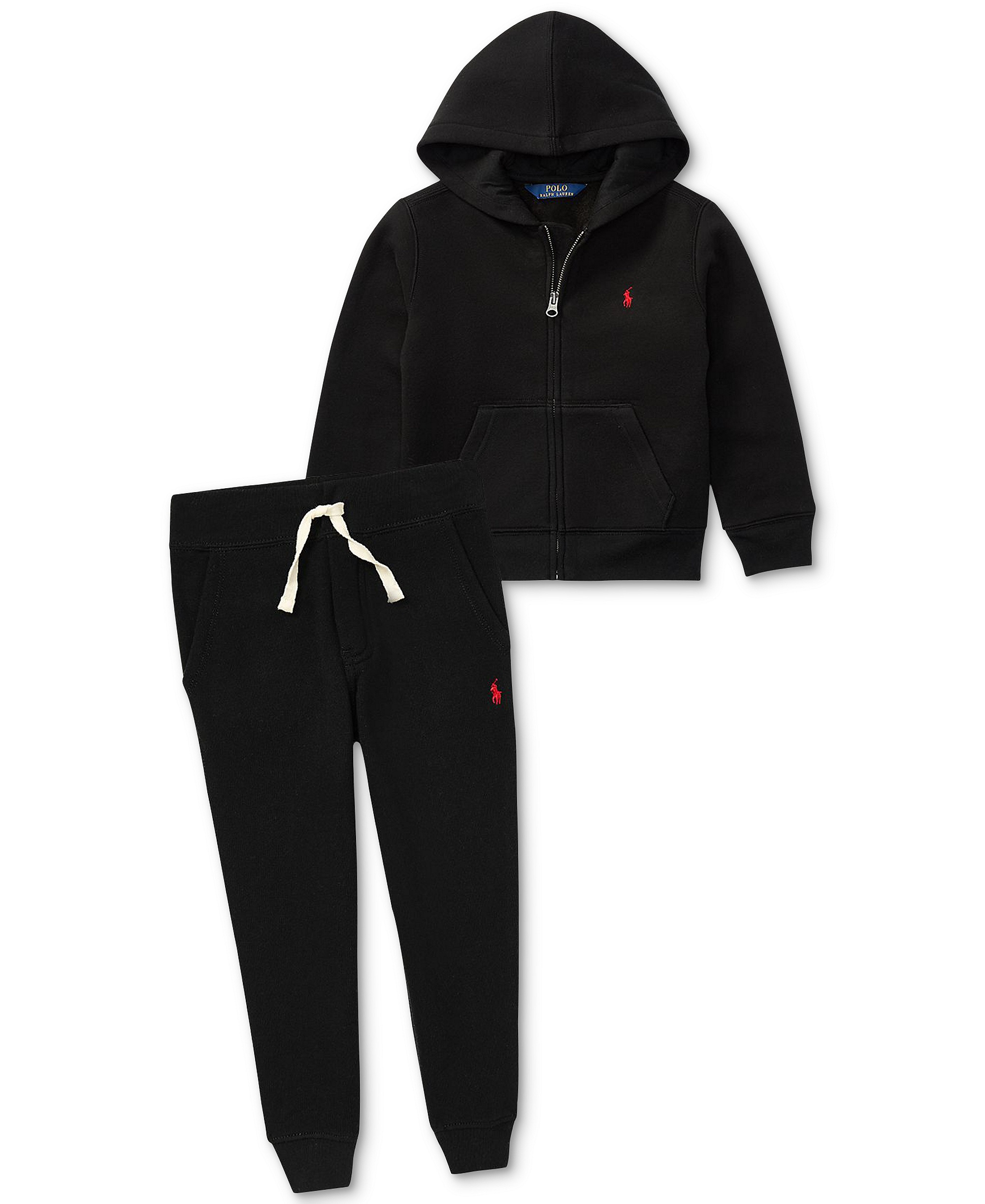 Polo Ralph Lauren Boys' 2T-7 Cotton Fleece Hoodie - Polo Black