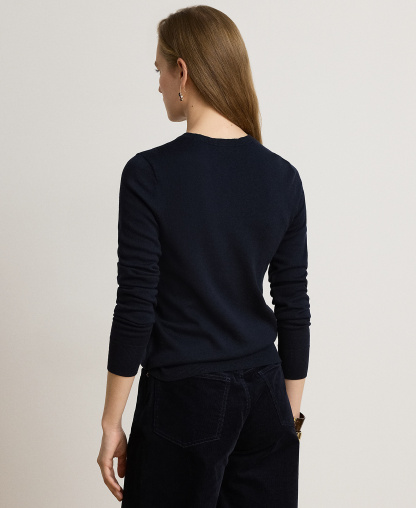 Lauren Ralph Lauren Women's Long-Sleeve Crewneck Sweater - Lauren Navy