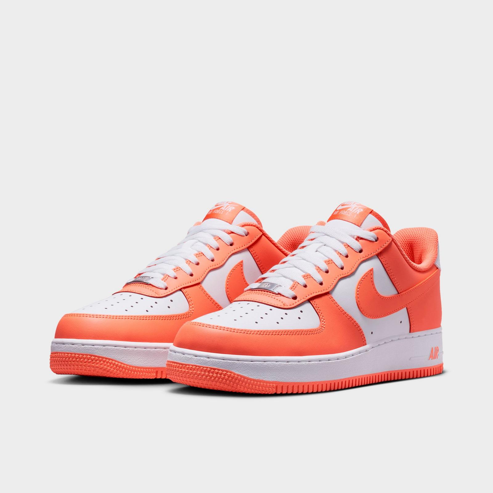 Men's Nike Air Force 1 '07 Low Casual Shoes - White/White/Orange Frost