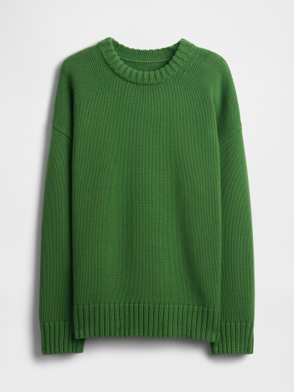 100% Cotton Oversized Sweater - Saratoga green
