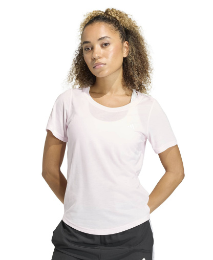 adidas Women's Workout Essentials Seamless Scoop Neck T-Shirt - Clear Pink