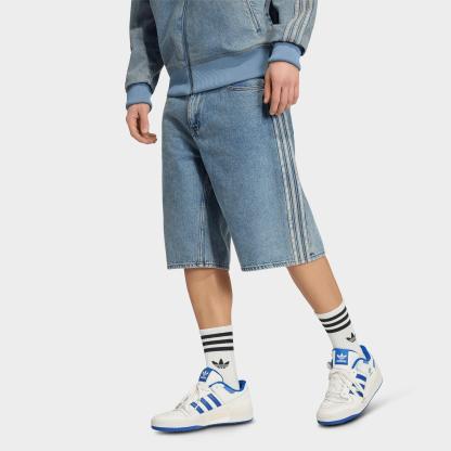 Men's adidas Originals Firebird Adicolor Straight Denim Shorts - Worn Blue Denim